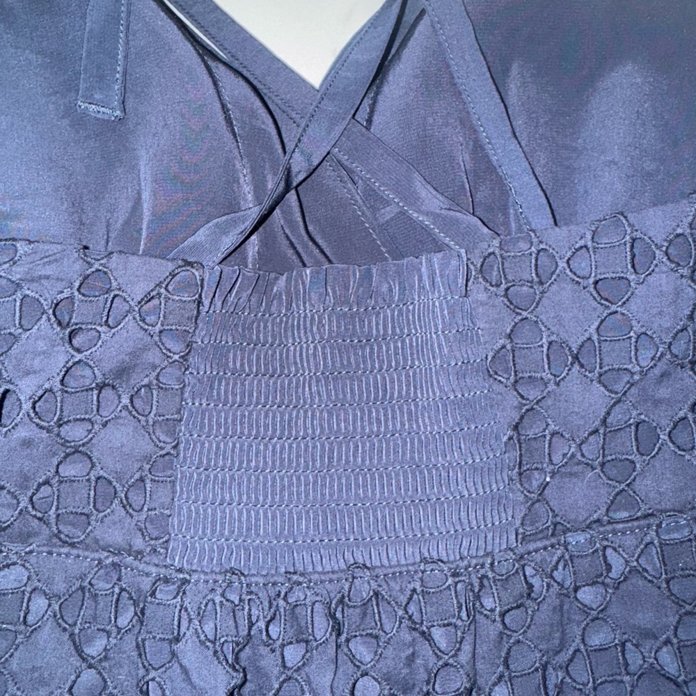 Athleta Eyelet Marbella Dress Navy Size‎ Small EUC - Picture 5 of 8